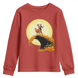 Dia De Los Muertos Youth Sweatshirt Skeletons Dancing Mexican TS14 Red Print Your Wear