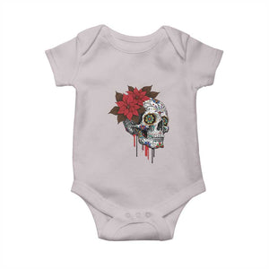 Sugar Skull Calavera Holiday Spirit Mistletoe Baby Onesie TS14 Ice Gray Print Your Wear