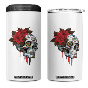 Sugar Skull Calavera Holiday Spirit Mistletoe 4 in 1 Can Cooler Tumbler TS14 One Size: 16 oz White Print Your Wear