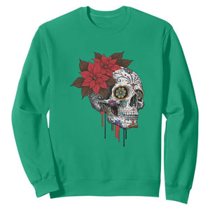 Sugar Skull Calavera Holiday Spirit Mistletoe Sweatshirt TS14 Irish Green Print Your Wear