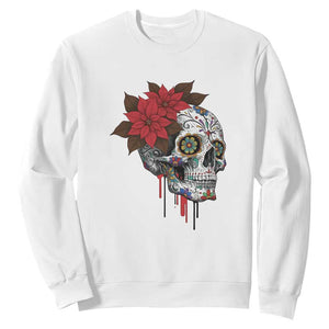 Sugar Skull Calavera Holiday Spirit Mistletoe Sweatshirt TS14 White Print Your Wear