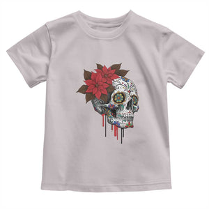 Sugar Skull Calavera Holiday Spirit Mistletoe Toddler T Shirt TS14 Ice Gray Print Your Wear