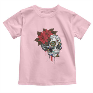 Sugar Skull Calavera Holiday Spirit Mistletoe Toddler T Shirt TS14 Light Pink Print Your Wear