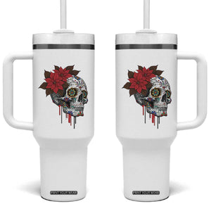 Sugar Skull Calavera Holiday Spirit Mistletoe Tumbler With Handle TS14 One Size: 40 oz White Print Your Wear