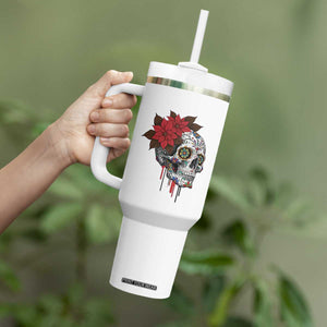 Sugar Skull Calavera Holiday Spirit Mistletoe Tumbler With Handle TS14 Print Your Wear