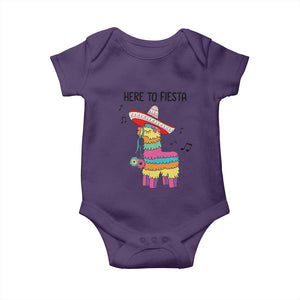 Funny Pinata Mexican Baby Onesie Here To Fiesta TS14 Purple Print Your Wear