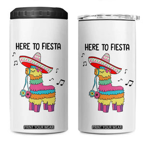 Funny Pinata Mexican 4 in 1 Can Cooler Tumbler Here To Fiesta TS14 One Size: 16 oz White Print Your Wear