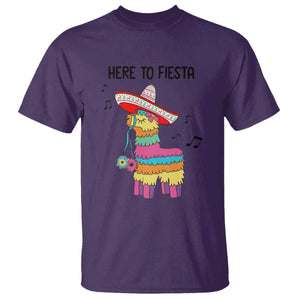 Funny Pinata Mexican T Shirt Here To Fiesta TS14 Purple Print Your Wear