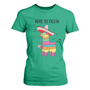 Funny Pinata Mexican T Shirt For Women Here To Fiesta TS14 Irish Green Print Your Wear