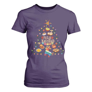 Feliz Navidad T Shirt For Women Mexican Christmas Tree Fiesta TS14 Purple Print Your Wear