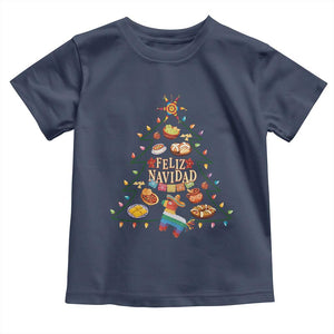 Feliz Navidad Toddler T Shirt Mexican Christmas Tree Fiesta TS14 Navy Print Your Wear