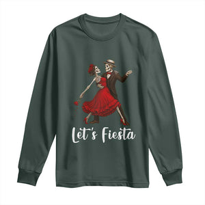 Skeleton Mexican Christmas Long Sleeve Shirt Let us Fiesta TS14 Dark Forest Green Print Your Wear