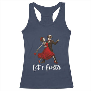 Skeleton Mexican Christmas Racerback Tank Top Let us Fiesta TS14 Navy Print Your Wear