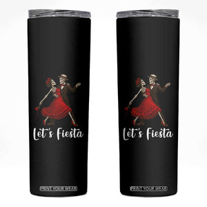 Skeleton Mexican Christmas Skinny Tumbler Let us Fiesta TS14 Black Print Your Wear