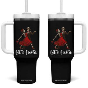Skeleton Mexican Christmas Tumbler With Handle Let us Fiesta TS14 One Size: 40 oz Black Print Your Wear