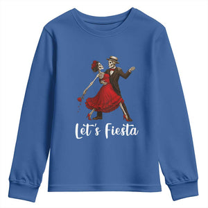 Skeleton Mexican Christmas Youth Sweatshirt Let us Fiesta TS14 Royal Blue Print Your Wear