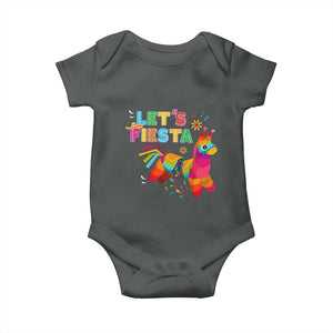 Funny Pinata Mexican Baby Onesie Let Us Fiesta TS14 Dark Heather Print Your Wear