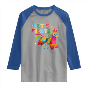 Funny Pinata Mexican Raglan Shirt Let Us Fiesta TS14 Sport Gray Royal Print Your Wear