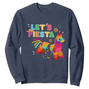 Funny Pinata Mexican Sweatshirt Let Us Fiesta TS14 Navy Print Your Wear