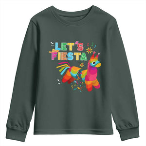 Funny Pinata Mexican Youth Sweatshirt Let Us Fiesta TS14 Dark Forest Green Print Your Wear