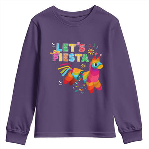 Funny Pinata Mexican Youth Sweatshirt Let Us Fiesta TS14 Purple Print Your Wear