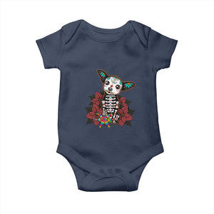 Calavera Chihuahua Baby Onesie Pinata Dia De Los Muertos Mexican TS14 Navy Print Your Wear