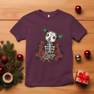 Calavera Chihuahua T Shirt Pinata Dia De Los Muertos Mexican TS14 Maroon Print Your Wear