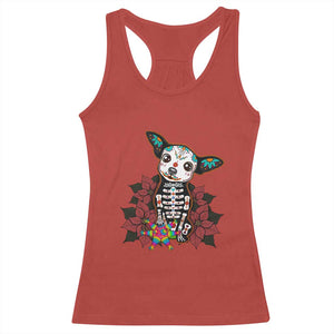 Calavera Chihuahua Racerback Tank Top Pinata Dia De Los Muertos Mexican TS14 Red Print Your Wear