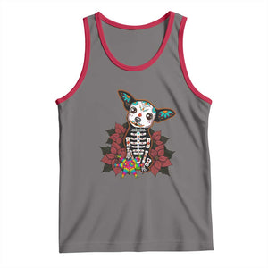 Calavera Chihuahua Tank Top Pinata Dia De Los Muertos Mexican TS14 Deep Heather Red Print Your Wear