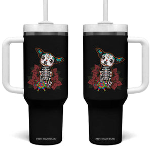 Calavera Chihuahua Tumbler With Handle Pinata Dia De Los Muertos Mexican TS14 One Size: 40 oz Black Print Your Wear
