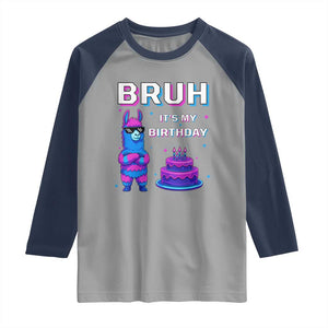 Funny Pinata Mexican Raglan Shirt Bruh It Is My Birthday TS14 Sport Gray Navy Print Your Wear