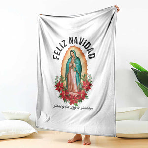 Virgin Mary Feliz Navidad Throw Blanket Our Lady Virgen De Guadalupe TS14 Print Your Wear