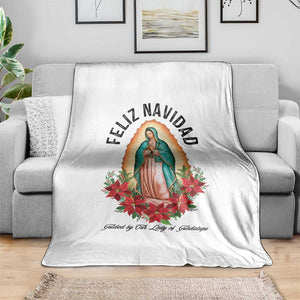 Virgin Mary Feliz Navidad Throw Blanket Our Lady Virgen De Guadalupe TS14 Print Your Wear