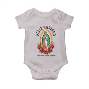 Virgin Mary Feliz Navidad Baby Onesie Our Lady Virgen De Guadalupe TS14 Ice Gray Print Your Wear
