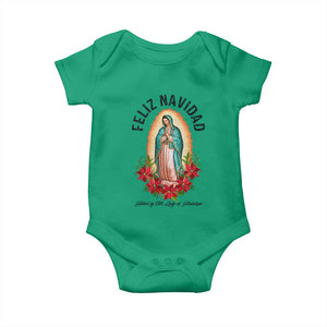 Virgin Mary Feliz Navidad Baby Onesie Our Lady Virgen De Guadalupe TS14 Irish Green Print Your Wear