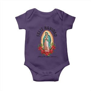 Virgin Mary Feliz Navidad Baby Onesie Our Lady Virgen De Guadalupe TS14 Purple Print Your Wear