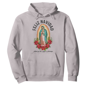 Virgin Mary Feliz Navidad Hoodie Our Lady Virgen De Guadalupe TS14 Ice Gray Print Your Wear