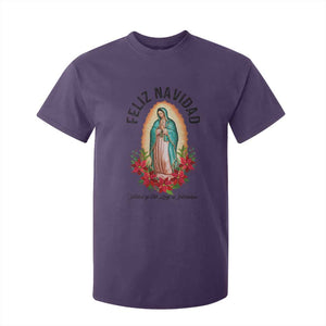 Virgin Mary Feliz Navidad T Shirt For Kid Our Lady Virgen De Guadalupe TS14 Purple Print Your Wear