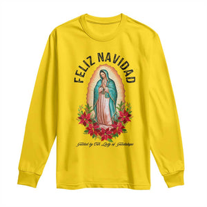 Virgin Mary Feliz Navidad Long Sleeve Shirt Our Lady Virgen De Guadalupe TS14 Daisy Print Your Wear