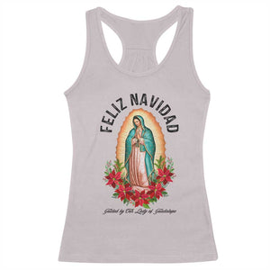 Virgin Mary Feliz Navidad Racerback Tank Top Our Lady Virgen De Guadalupe TS14 Ice Gray Print Your Wear