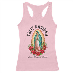 Virgin Mary Feliz Navidad Racerback Tank Top Our Lady Virgen De Guadalupe TS14 Light Pink Print Your Wear