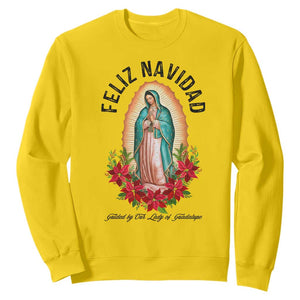 Virgin Mary Feliz Navidad Sweatshirt Our Lady Virgen De Guadalupe TS14 Daisy Print Your Wear