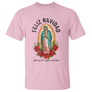 Virgin Mary Feliz Navidad T Shirt Our Lady Virgen De Guadalupe TS14 Light Pink Print Your Wear