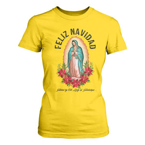 Virgin Mary Feliz Navidad T Shirt For Women Our Lady Virgen De Guadalupe TS14 Daisy Print Your Wear