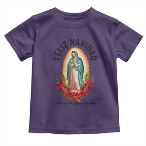 Virgin Mary Feliz Navidad Toddler T Shirt Our Lady Virgen De Guadalupe TS14 Purple Print Your Wear