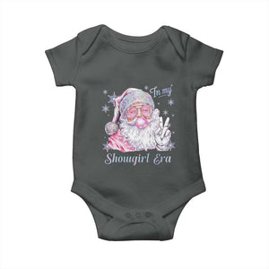 Pink Santa Christmas Baby Onesie Bubble Gum Peace Sign TS14 Dark Heather Print Your Wear