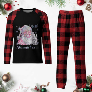 Pink Santa Christmas Plaid Pajama Set Bubble Gum Peace Sign TS14 Buffalo Plaid Print Your Wear