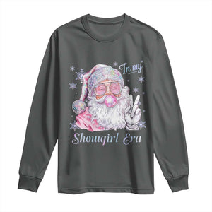 Pink Santa Christmas Long Sleeve Shirt Bubble Gum Peace Sign TS14 Dark Heather Print Your Wear