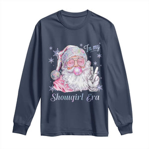 Pink Santa Christmas Long Sleeve Shirt Bubble Gum Peace Sign TS14 Navy Print Your Wear
