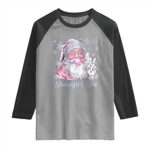 Pink Santa Christmas Raglan Shirt Bubble Gum Peace Sign TS14 Sport Gray Black Print Your Wear